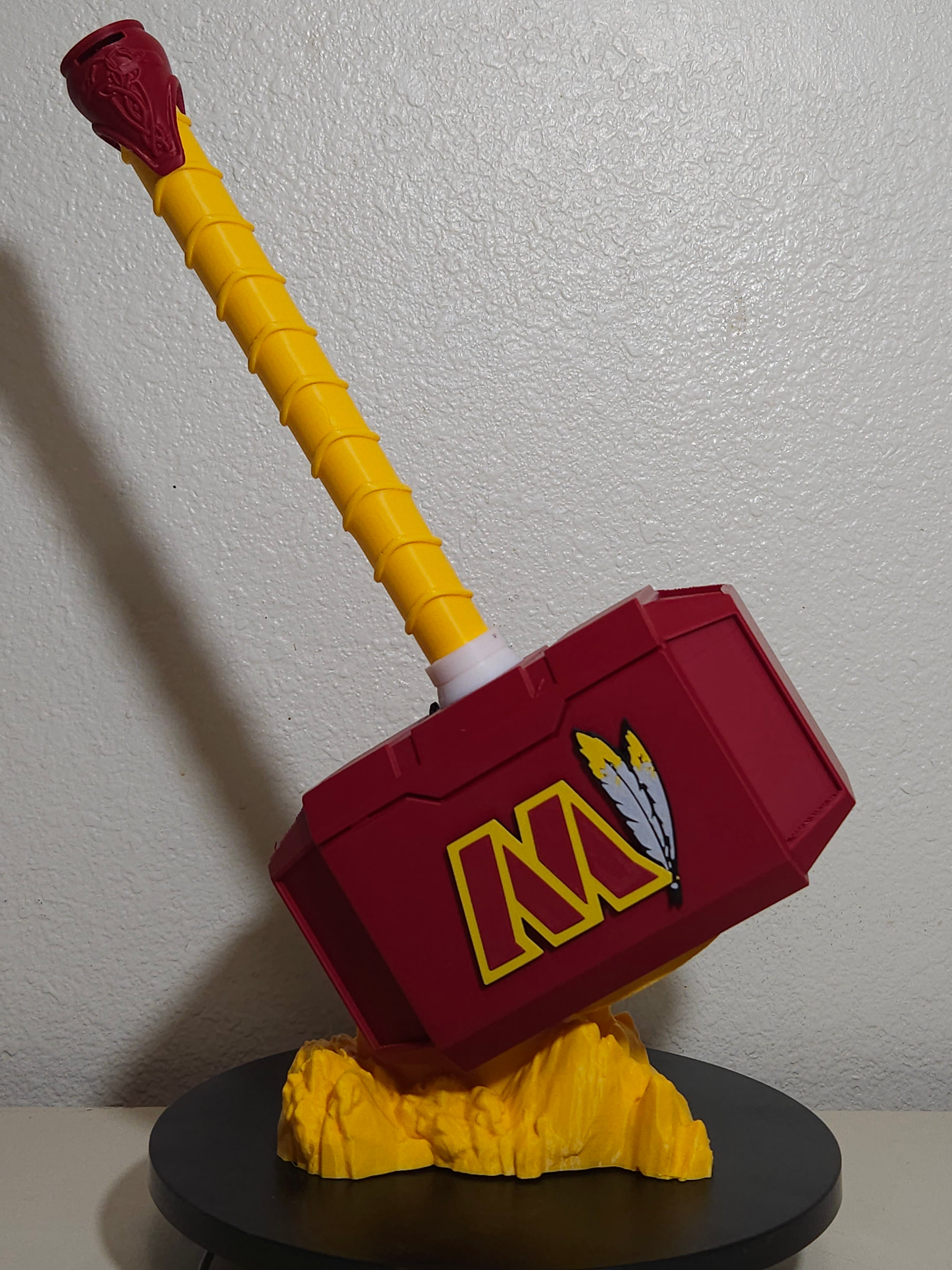 Custom 3D Printed Sports Thor Hammer - Team Logo Edition