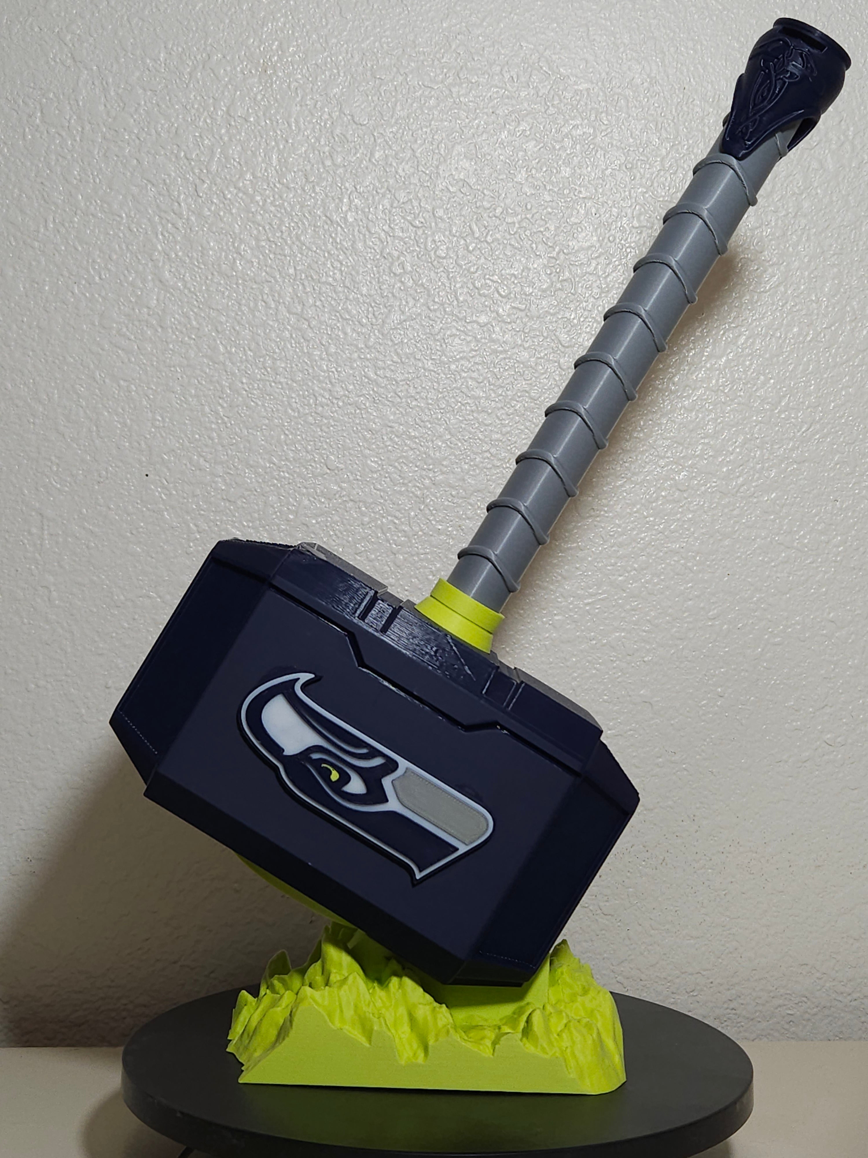 Custom 3D Printed Sports Thor Hammer - Team Logo Edition