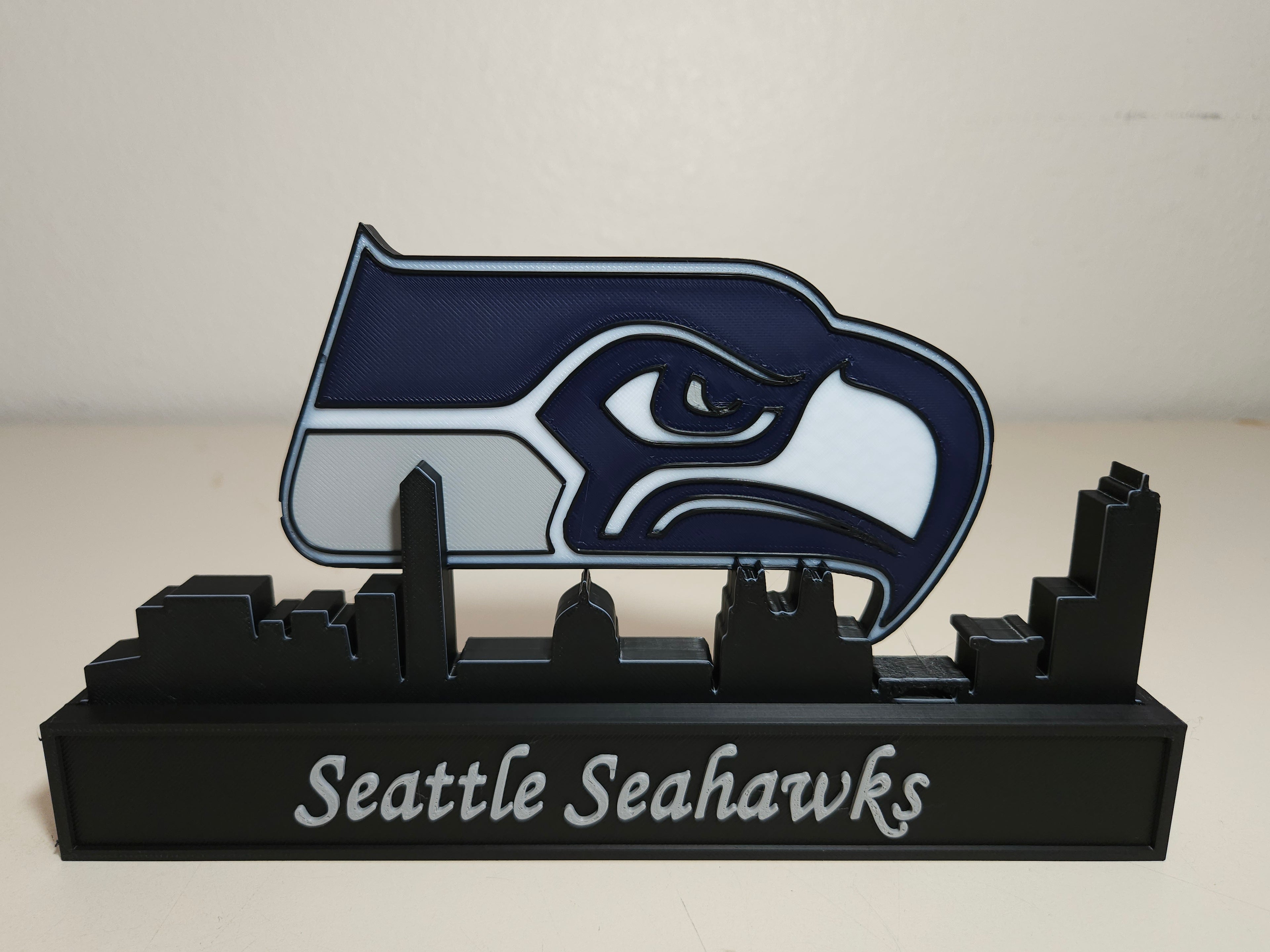 3D Printed City Skyline with Team Logo