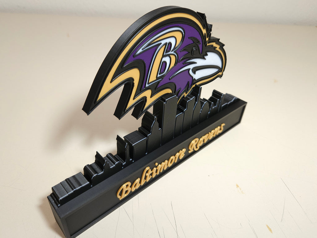 3D Printed City Skyline with Team Logo
