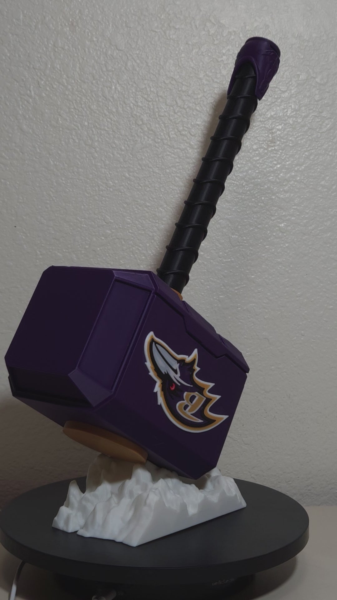 Custom 3D Printed Sports Thor Hammer - Team Logo Edition