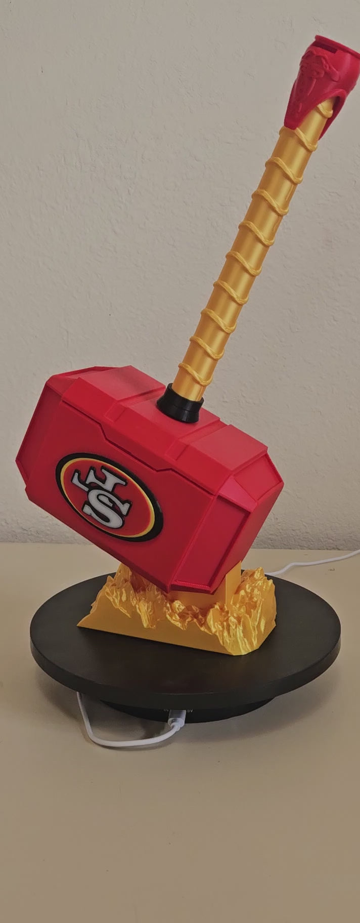 Custom 3D Printed Sports Thor Hammer - Team Logo Edition